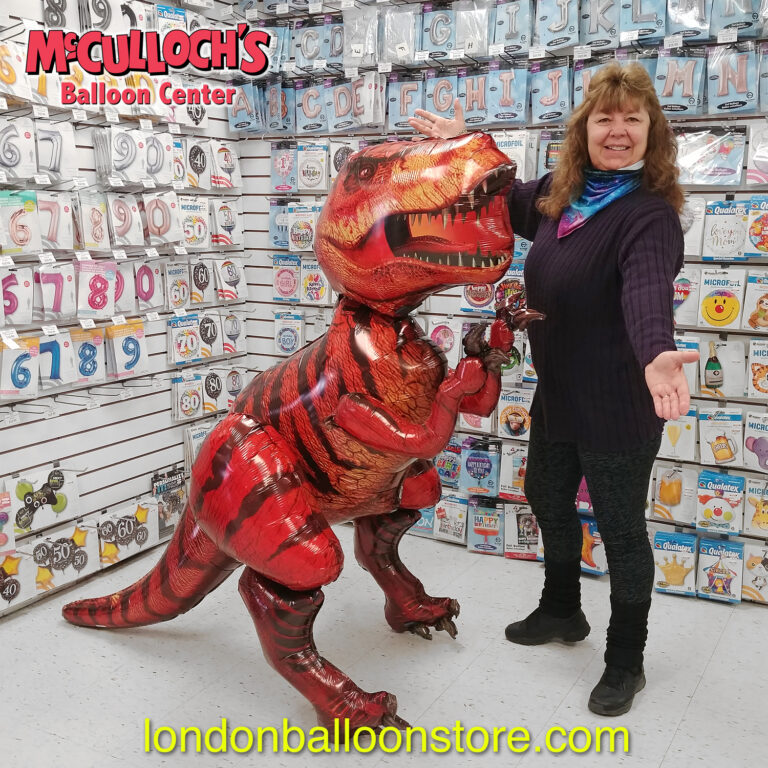 Dinosaur Balloon in London McCullochs Costume and Party SupplyMcCullochs Costume and Party Supply