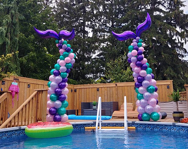 Poolside Mermaid Tails Balloon Decoration in London Ontario