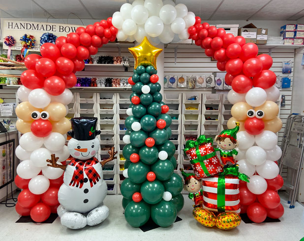 Santa Balloon Arch for Christmas decor.